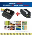 Combo: PT-D600 + 5 Cuộn nhãn 24mm