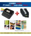 Combo: PT-D600 + 5 Cuộn nhãn 18mm (siêu dính)