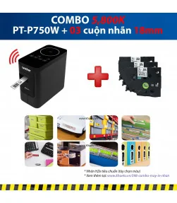 Máy in nhãn Combo: PT-P750W + 3 Cuộn nhãn 18mm | ⓿❽❻❽❺⓿❺⓿❺❺ | Máy in nhãn, máy in tem, máy in mã vạch | khuetu.vn