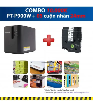 Máy in nhãn Combo: PT-P900W + 5 Cuộn nhãn 24mm | ⓿❽❻❽❺⓿❺⓿❺❺ | Máy in nhãn, máy in tem, máy in mã vạch | khuetu.vn