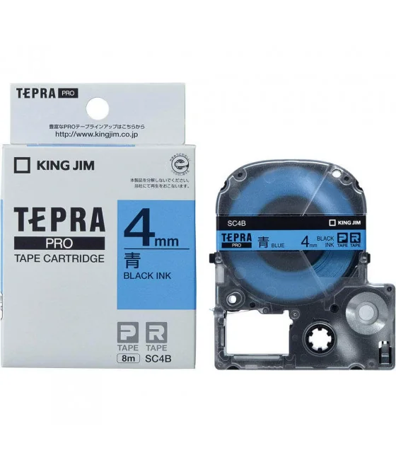 Tepra SC4B (Chữ đen nền xanh dương, khổ 4mm)