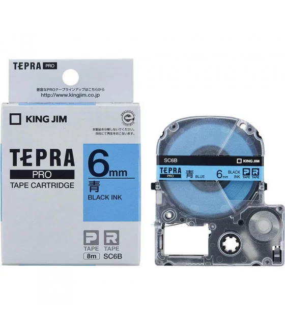 Tepra SC6B (Chữ đen nền xanh dương, khổ 6mm)