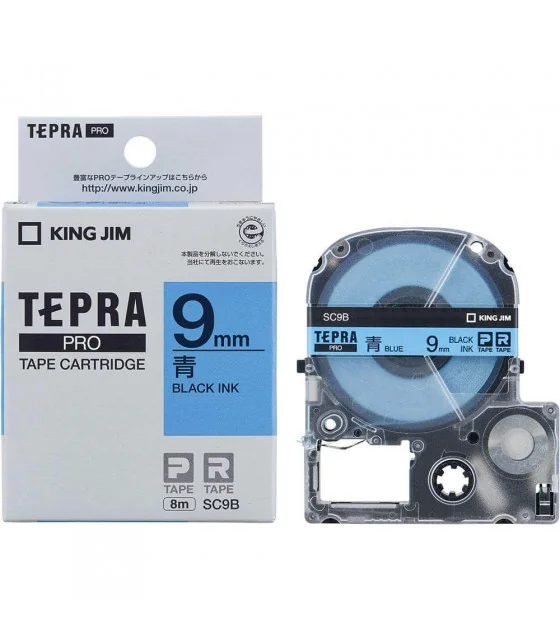 Tepra SC9B (Chữ đen nền xanh dương, khổ 9mm)