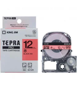 Tepra SC12R (Chữ đen nền đỏ, khổ 12mm) | ⓿❽❻❽❺⓿❺⓿❺❺ | Nhãn in, tem in, giấy in, băng nhãn, tape in | khuetu.vn