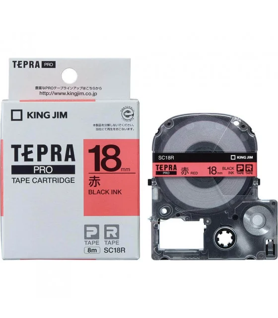 Tepra SC18R (Chữ đen nền đỏ, khổ 18mm)