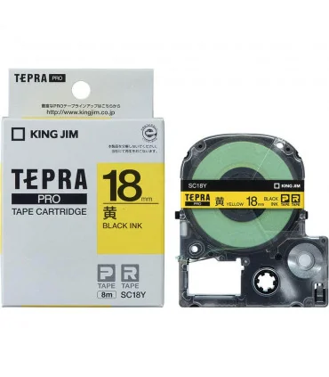 Tepra SC18Y (Chữ đen nền vàng, khổ 18mm) | ⓿❽❻❽❺⓿❺⓿❺❺ | Nhãn in, tem in, giấy in, băng nhãn, tape in | khuetu.vn