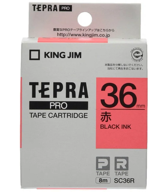 Tepra SC36R (Chữ đen nền đỏ, khổ 36mm)