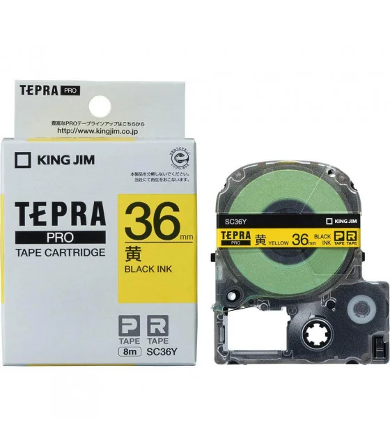 Tepra SC36Y (Chữ đen nền vàng, khổ 36mm)
