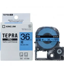 Tepra SC36B (Chữ đen nền xanh dương, khổ 36mm) | ⓿❽❻❽❺⓿❺⓿❺❺ | Nhãn in, tem in, giấy in, băng nhãn, tape in | khuetu.vn