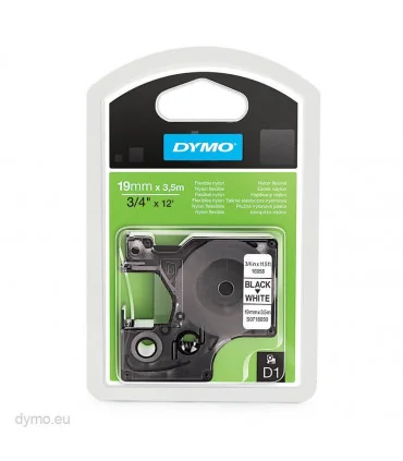 Dymo D1 S0718050 16958 Flexible Nylon 19mm x 3.5m, Black on White | ⓿❽❻❽❺⓿❺⓿❺❺ | Nhãn in, tem in, giấy in, băng nhãn, tape in...