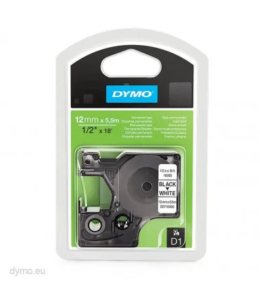 Dymo D1 S0718060 16959 Permanent Polyester 12mm x 5.5m, Black on White | ⓿❽❻❽❺⓿❺⓿❺❺ | Nhãn in, tem in, giấy in, băng nhãn, ta...