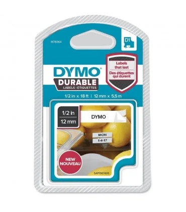 Dymo D1 1978364 Durable 12mm x 5m, Black on White | ⓿❽❻❽❺⓿❺⓿❺❺ | Nhãn in, tem in, giấy in, băng nhãn, tape in | khuetu.vn