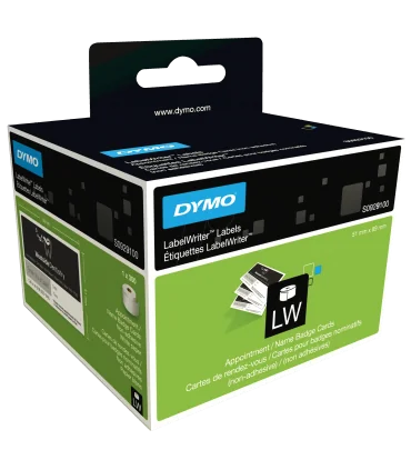 Dymo S0929100, LabelWriter Appointment / Name Badge Cards Labels 51mm x 89mm x 300 labels - Black on White | ⓿❽❻❽❺⓿❺⓿❺❺ | Nhã...