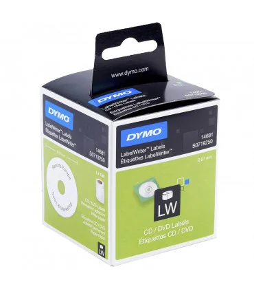 Dymo S0719250 (14681), LabelWriter CD / DVD Labels 57mm x 169 labels - Black on White | ⓿❽❻❽❺⓿❺⓿❺❺ | Nhãn in, tem in, giấy in...