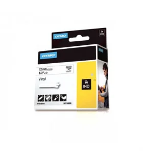 Dymo S0718600 (18444), Vinyl Label Tape, 12mm x 5.5m, Black on White | ⓿❽❻❽❺⓿❺⓿❺❺ | Nhãn in, tem in, giấy in, băng nhãn, tape...