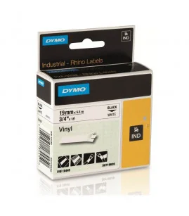 Dymo S0718620 (18445), Vinyl Label Tape, 19mm x 5.5m, Black on White | ⓿❽❻❽❺⓿❺⓿❺❺ | Nhãn in, tem in, giấy in, băng nhãn, tape...