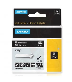 Dymo S0718620 (18445), Vinyl Label Tape, 19mm x 5.5m, Black on White | ⓿❽❻❽❺⓿❺⓿❺❺ | Nhãn in, tem in, giấy in, băng nhãn, tape...