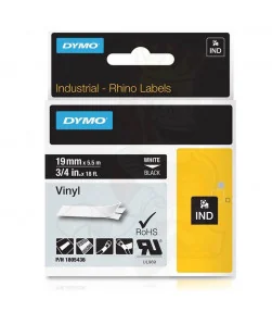 Dymo S0718620 (18445), Vinyl Label Tape, 19mm x 5.5m, Black on White | ⓿❽❻❽❺⓿❺⓿❺❺ | Nhãn in, tem in, giấy in, băng nhãn, tape...