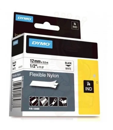 Dymo S0718100 (18488), Flexible Nylon Tape, 12mm x 3.5m, Black on White | ⓿❽❻❽❺⓿❺⓿❺❺ | Nhãn in, tem in, giấy in, băng nhãn, t...