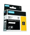 Dymo S0718240 (18482), Permanent Polyester Tape, 9mm x 5.5m, Black on White