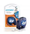 Dymo LetraTag S0721610 (91201) Plastic Label Tape 12mm x 4m - Black on White