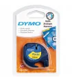 Dymo LetraTag S0721620 (91202) Plastic Label Tape 12mm x 4m - Black on Yellow