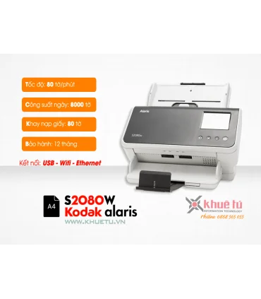 Máy scan Kodak s2080W (80ppm, 12000ppd, A4, Wifi, RJ45) | Phân phối Kodak Scanner | ⓿❽❻❽❺⓿❺⓿❺❺ | khuetu.vn
