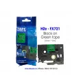 Nhãn in HZe-FX721 (TZe-FX721, TZ2-FX721), 9mm x 8m, Black on Green