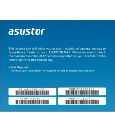 AS-SCL01, Asustor AS-SCL01 1CH Camera License | Phân phối ASUSTOR | ⓿❽❻❽❺⓿❺⓿❺❺ | khuetu.vn