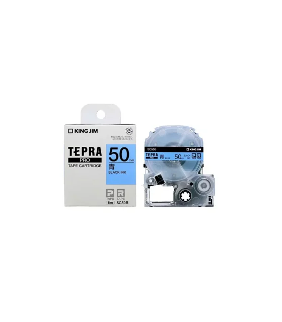 Tepra SC50B (Chữ đen nền xanh dương, khổ 50mm)