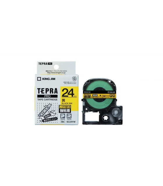 Tepra SC24YW (Chữ đen nền vàng, khổ 24mm, siêu dính)