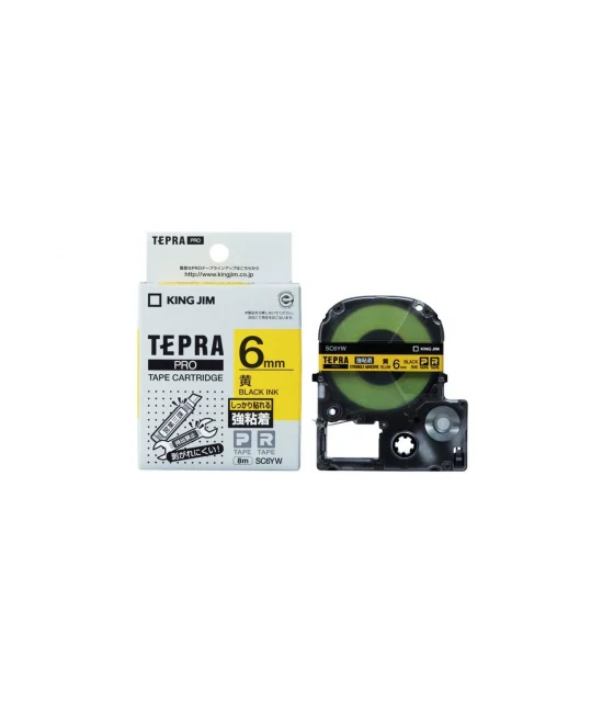 Tepra SC6YW (Chữ đen nền vàng, khổ 6mm, siêu dính)