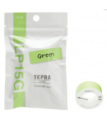 Tepra LITE LP15G (khổ 15mm x 4m, xanh lá) | ⓿❽❻❽❺⓿❺⓿❺❺ | Nhãn in, tem in, giấy in, băng nhãn, tape in | khuetu.vn