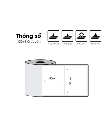 Nhãn đa năng 40 x 60mm, KT-4060-130 | ⓿❽❻❽❺⓿❺⓿❺❺ | Nhãn in, tem in, giấy in, băng nhãn, tape in | khuetu.vn
