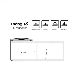 Nhãn đa năng 70 x 80mm, KT-7080-100 | ⓿❽❻❽❺⓿❺⓿❺❺ | Nhãn in, tem in, giấy in, băng nhãn, tape in | khuetu.vn