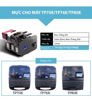 Mực in ống SUPVAN TP-R100EB, màu đen, 12mm x 100m, cho máy in ống Supvan | ⓿❽❻❽❺⓿❺⓿❺❺ | Ống lồng, ống lồng cos, vật tư in ống...