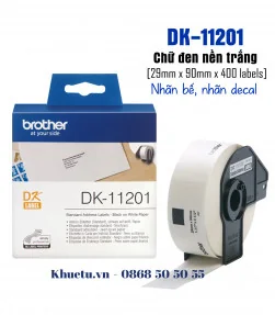 Brother DK-11201, 29mm x 90mm x 400 nhãn, nhãn bế, giấy decal | ⓿❽❻❽❺⓿❺⓿❺❺ | Nhãn in, tem in, giấy in, băng nhãn, tape in | k...