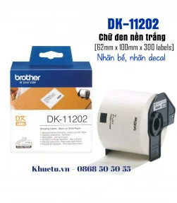 Brother DK-11202, 62mm x 100mm x 300 nhãn, nhãn bế, giấy decal | ⓿❽❻❽❺⓿❺⓿❺❺ | Nhãn in, tem in, giấy in, băng nhãn, tape in | ...