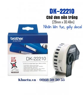 DK-22210, 29mm x 30.48m, nhãn liên tục, giấy decal | ⓿❽❻❽❺⓿❺⓿❺❺ | Nhãn in, tem in, giấy in, băng nhãn, tape in | khuetu.vn