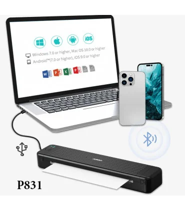 Máy in di động P831 (A4, giấy thường, in ribbon, Bluetooth/USB-C) | ⓿❽❻❽❺⓿❺⓿❺❺| KHUÊ TÚ