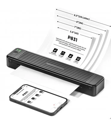 Máy in di động P831 (A4, giấy thường, in ribbon, Bluetooth/USB-C) | ⓿❽❻❽❺⓿❺⓿❺❺| KHUÊ TÚ