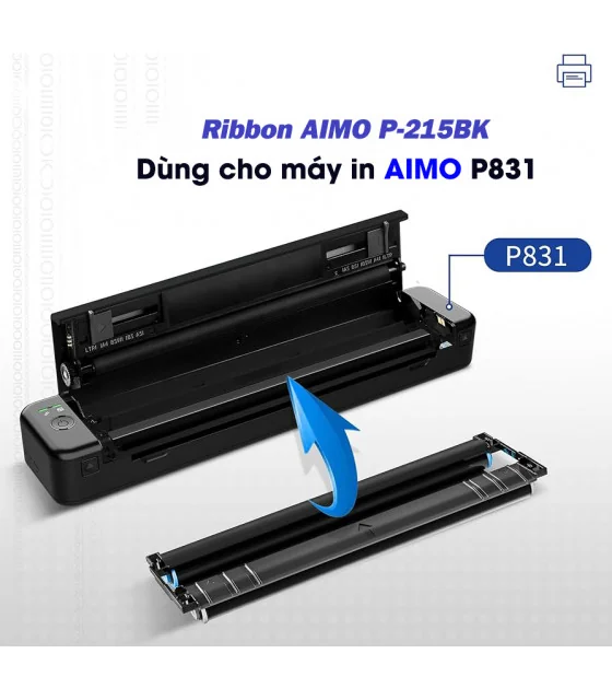 Mực Ribbon P-215PK cho máy in P831/P832, chính hãng AIMO