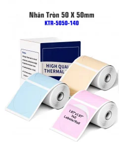 Nhãn tròn 50 x 50mm, màu xanh, KTR-5050-140BU | ⓿❽❻❽❺⓿❺⓿❺❺ | Nhãn in, tem in, giấy in, băng nhãn, tape in | khuetu.vn