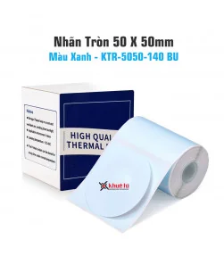 Nhãn tròn 50 x 50mm, màu xanh, KTR-5050-140BU | ⓿❽❻❽❺⓿❺⓿❺❺ | Nhãn in, tem in, giấy in, băng nhãn, tape in | khuetu.vn