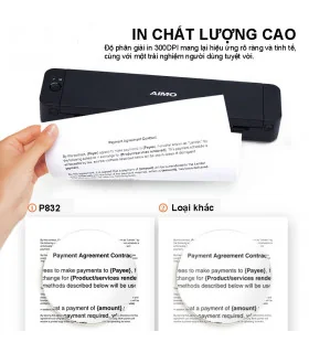 Máy in di động P832 (A4, giấy thường, in ribbon, Bluetooth/USB-C) | ⓿❽❻❽❺⓿❺⓿❺❺| KHUÊ TÚ