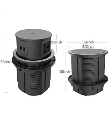 Ổ cắm điện âm bàn, có sạc không dây MK102GB (Xám đen) | ⓿❽❻❽❺⓿❺⓿❺❺ | khuetu.vn