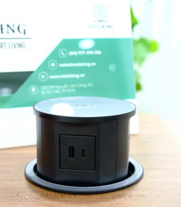 Ổ cắm điện âm bàn, có sạc không dây MK102GB (Xám đen) | ⓿❽❻❽❺⓿❺⓿❺❺ | khuetu.vn
