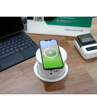 Ổ cắm điện âm bàn, có sạc không dây MK102GW (Trắng) | ⓿❽❻❽❺⓿❺⓿❺❺ | khuetu.vn