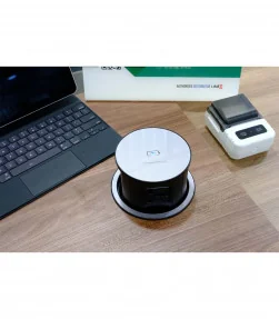 Ổ cắm điện âm bàn, có sạc không dây MK102GB (Xám đen) | ⓿❽❻❽❺⓿❺⓿❺❺ | khuetu.vn