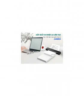 Giấy in nhiệt khổ A4 - dạng liên kết, chính hãng AIMO, KT-ZD1-RMSG10-A4M8